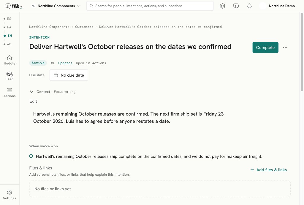 Hartwell Intention. When we’ve won: the October releases ship on the confirmed dates, without makeup air freight.